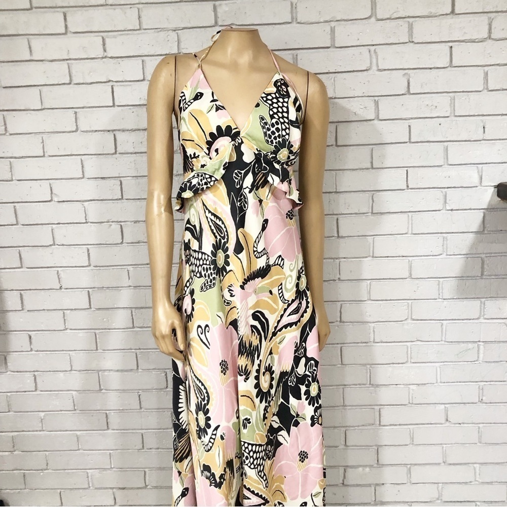 Farm Rio Sand Vintage Forest Lenzing Ecovero Viscose Midi‎ Dress
